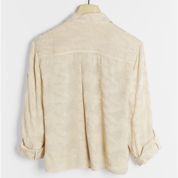 Cloth and Stone for Anthropologie Joanie Tie Front Button Down Shirt Size XS K74 - Picture 2 of 7